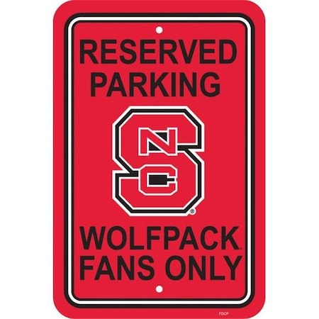 Fremont Die 50248 12'' X 18'' Plastic Parking Sign  - N. Carolina State Wolfpack